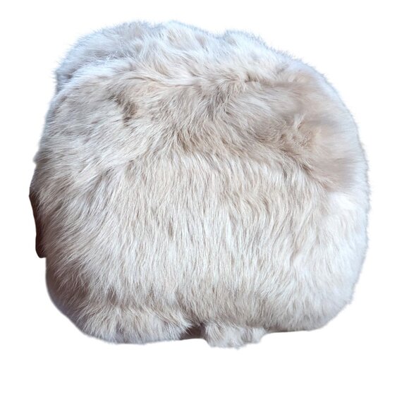 Vintage Handwarmer Muff Beige Fur Victorian Elegant Edwardian Winter - Picture 7 of 8